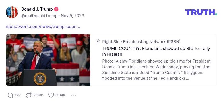 Post image from Donald Trump