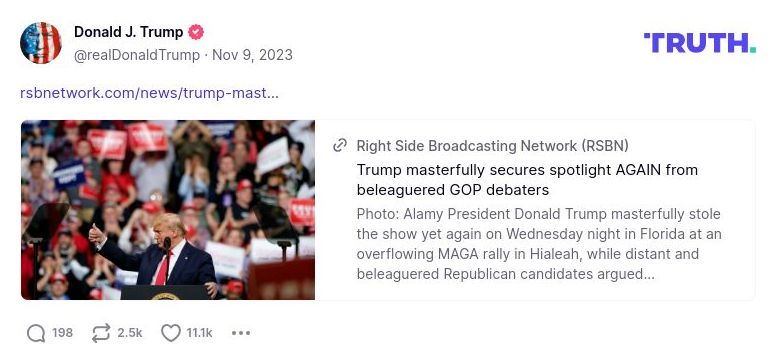 Post image from Donald Trump