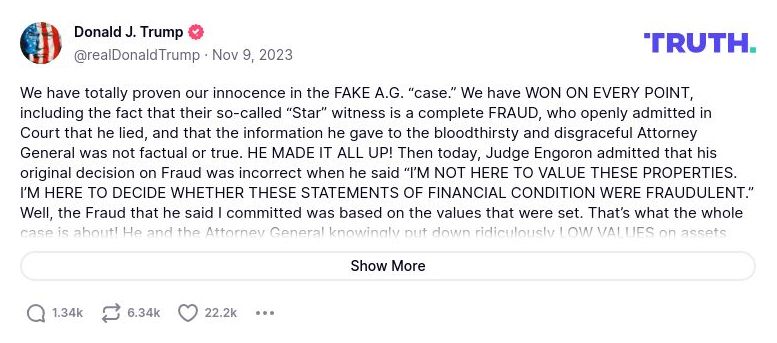 Post image from Donald Trump