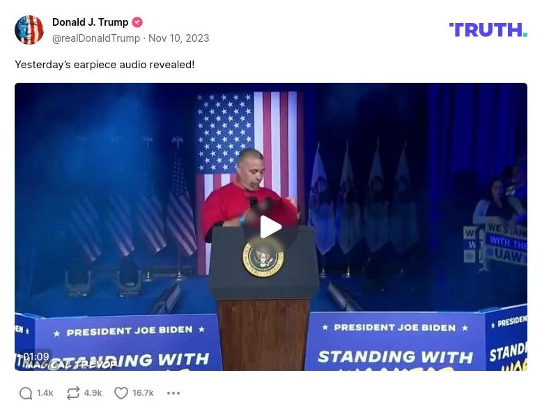 Post image from Donald Trump