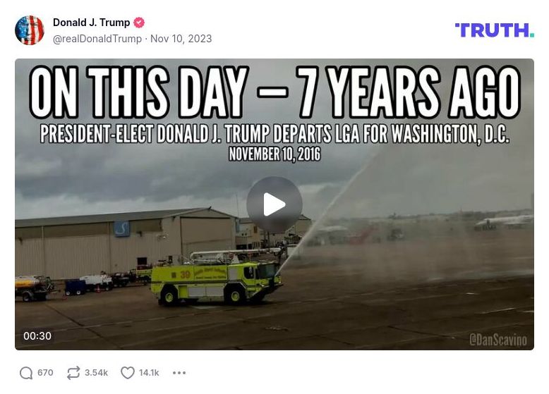 Post image from Donald Trump