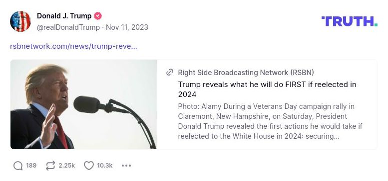 Post image from Donald Trump