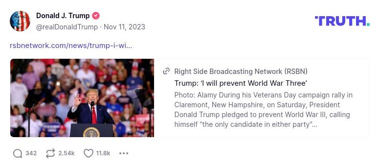 Post image from Donald Trump