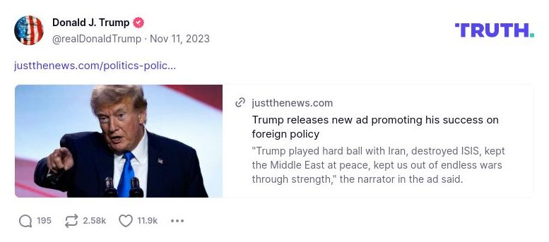 Post image from Donald Trump