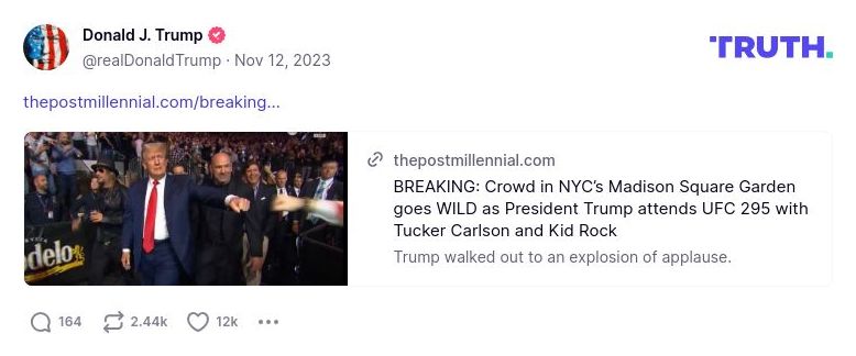 Post image from Donald Trump