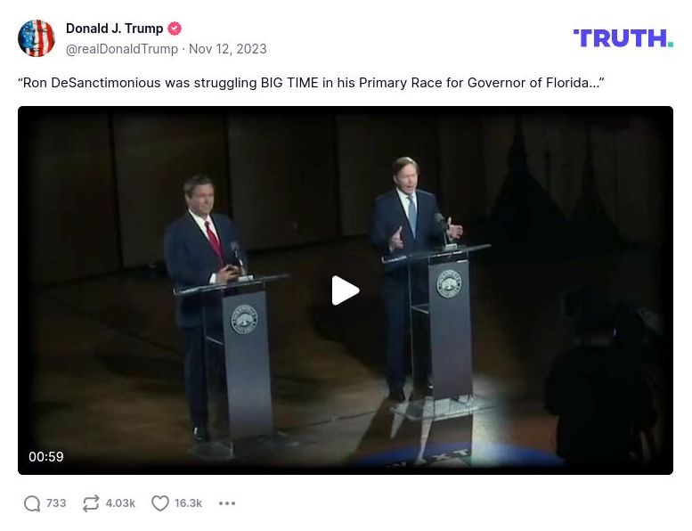 Post image from Donald Trump