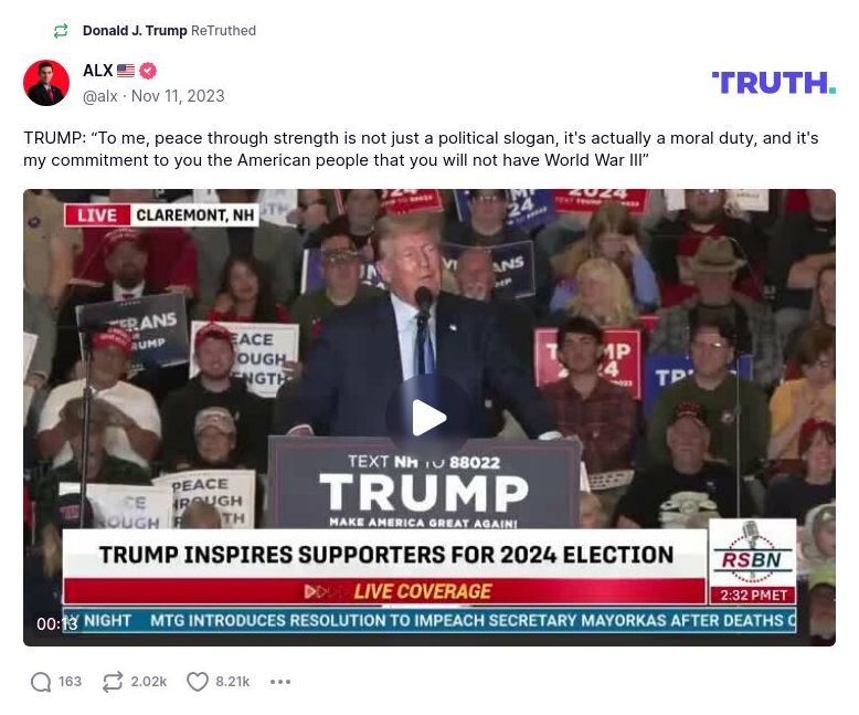 Post image from Donald Trump