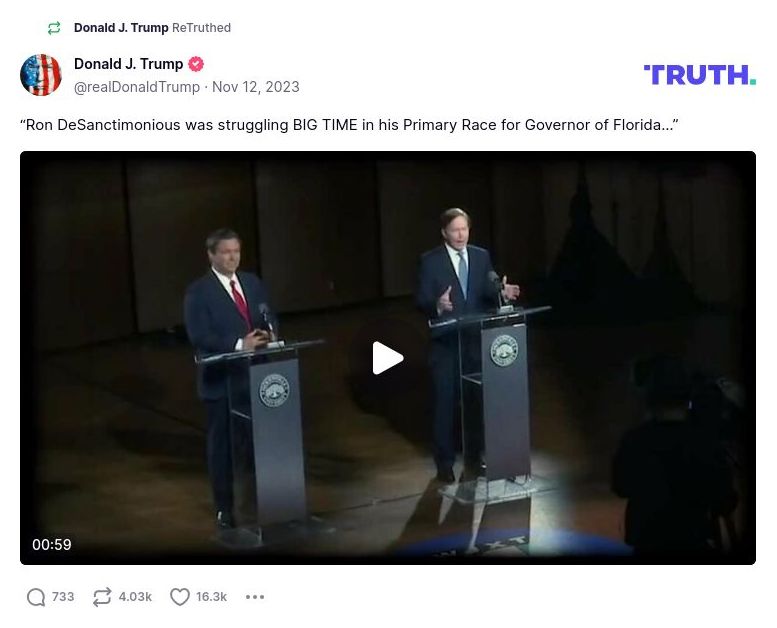 Post image from Donald Trump