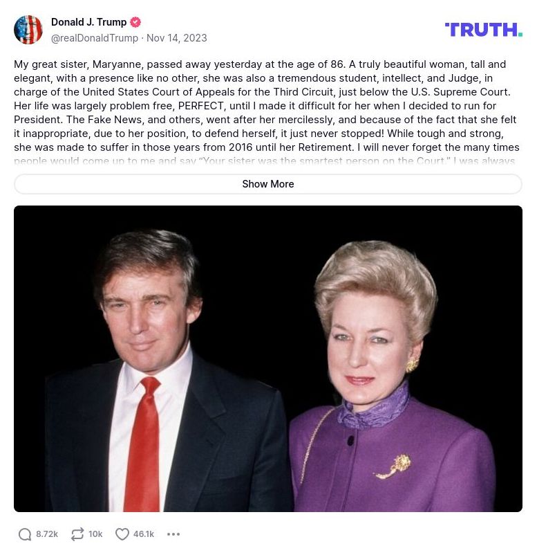 Post image from Donald Trump