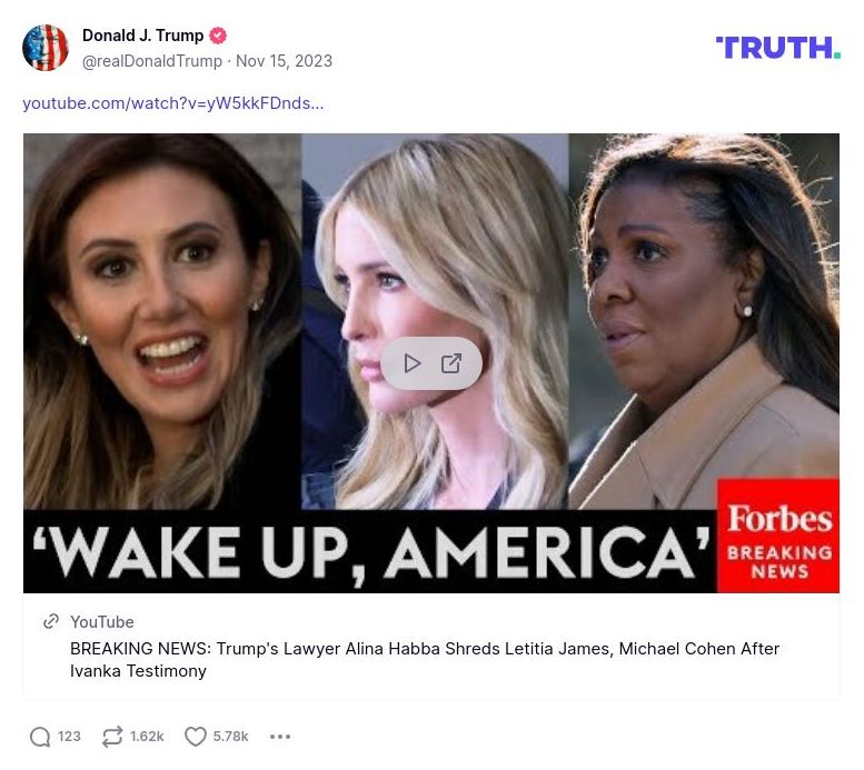 Post image from Donald Trump