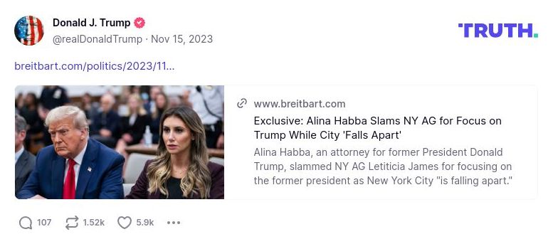 Post image from Donald Trump