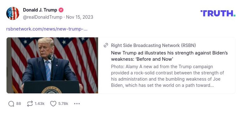 Post image from Donald Trump