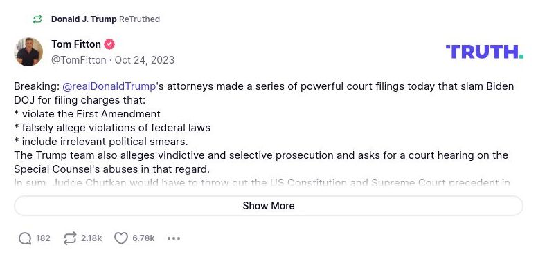 Post image from Donald Trump