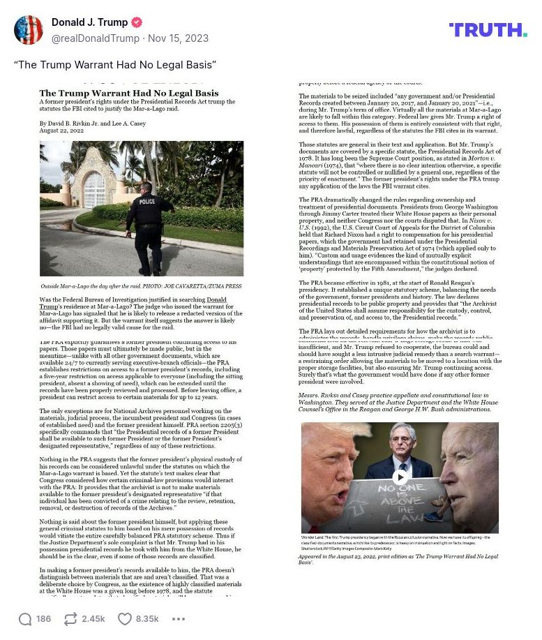 Post image from Donald Trump