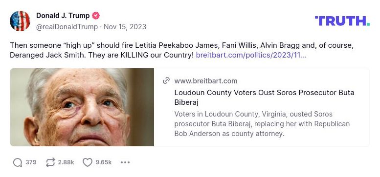 Post image from Donald Trump