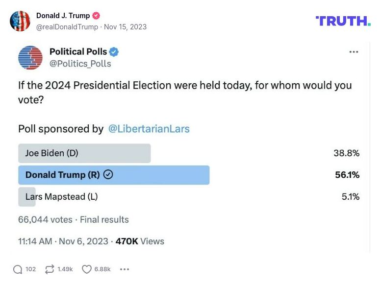 Post image from Donald Trump