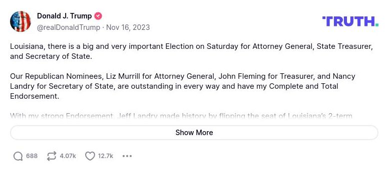 Post image from Donald Trump