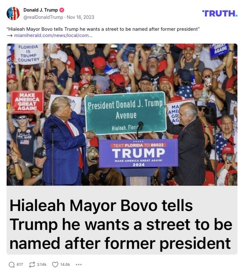 Post image from Donald Trump