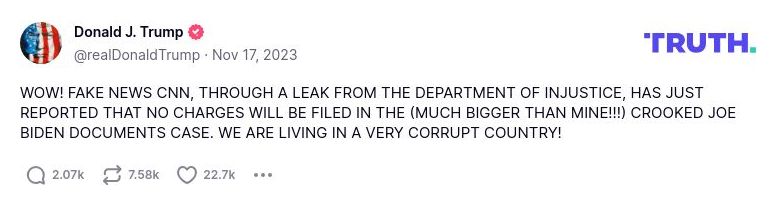 Post preview from Donald Trump