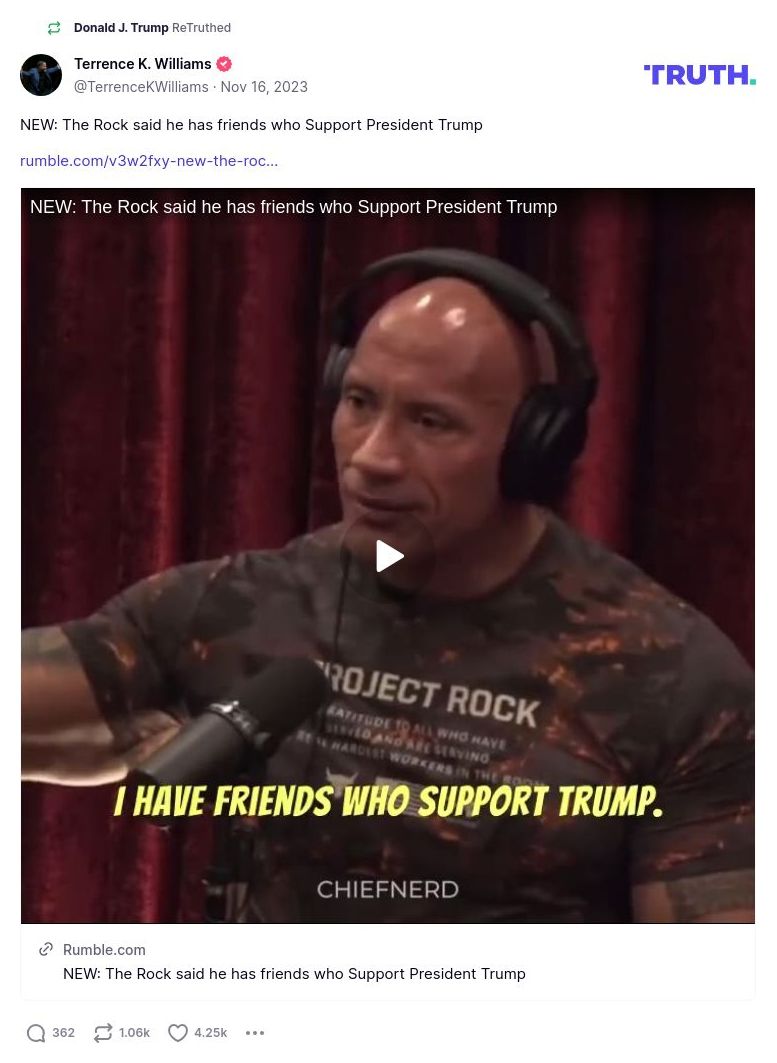 Post image from Donald Trump