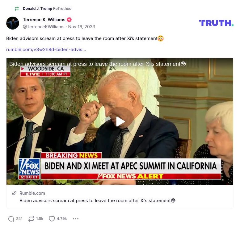 Post image from Donald Trump