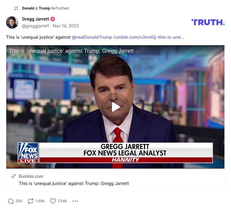 Post image from Donald Trump