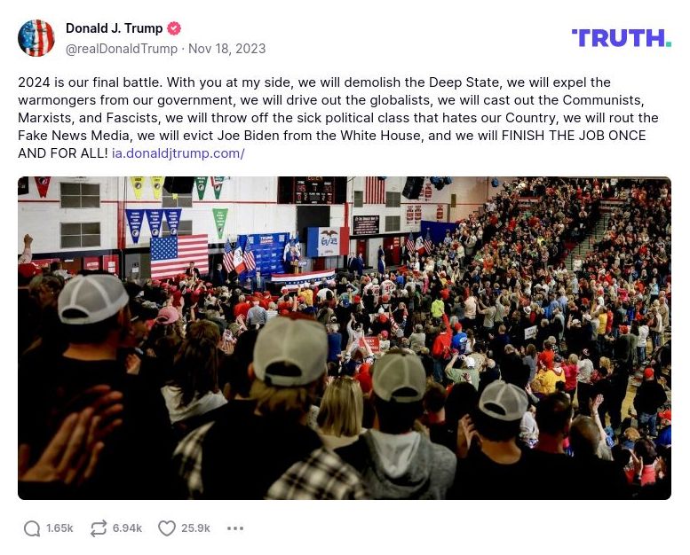 Post image from Donald Trump