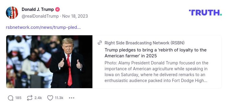 Post image from Donald Trump