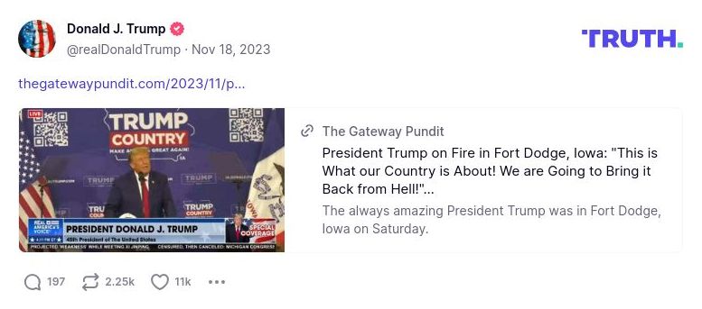 Post image from Donald Trump