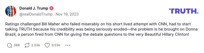 Post preview from Donald Trump