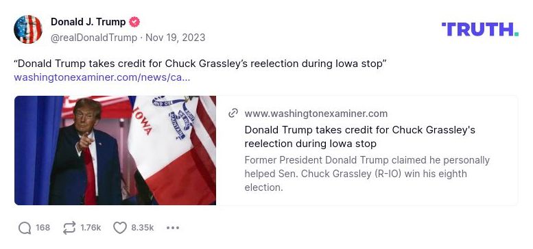 Post image from Donald Trump