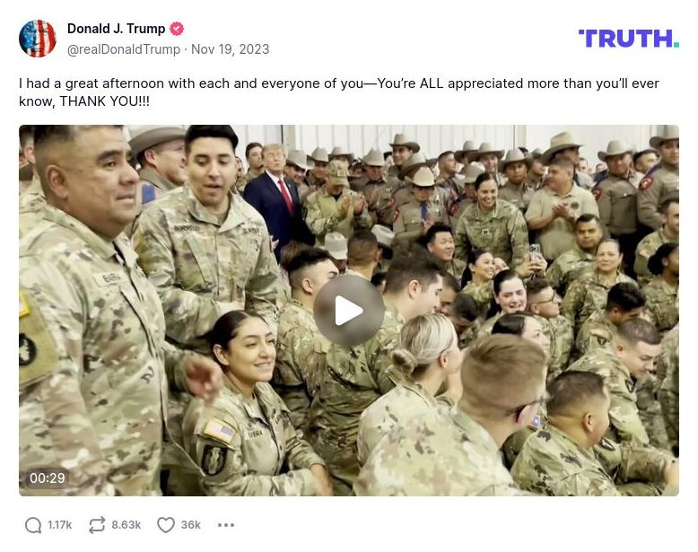 Post image from Donald Trump