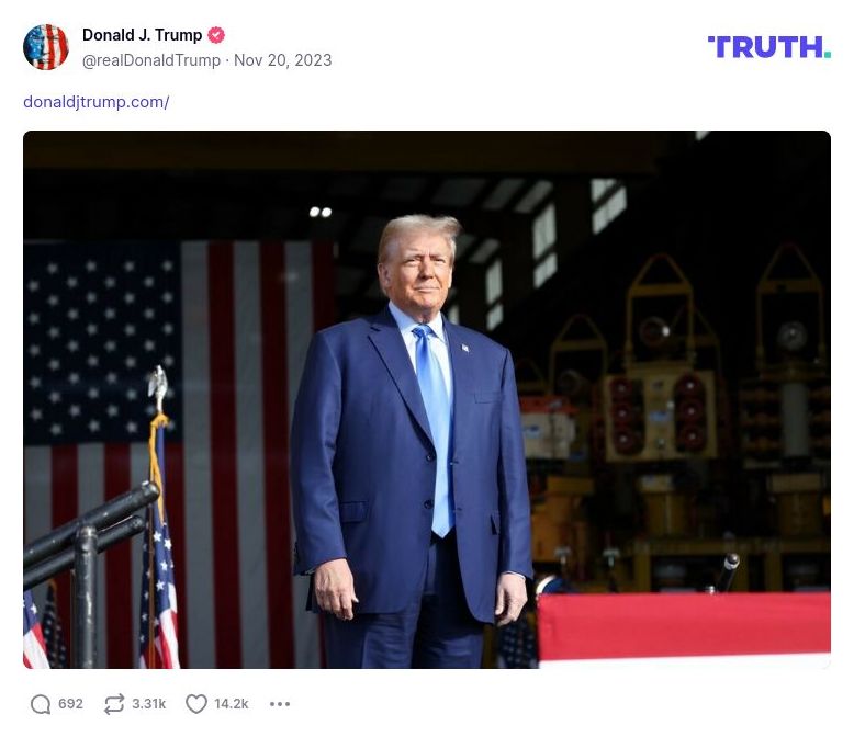 Post image from Donald Trump