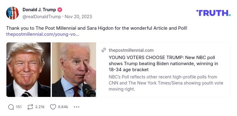 Post image from Donald Trump