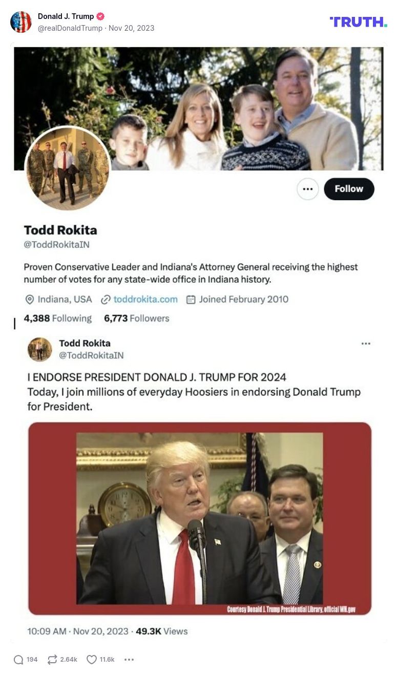 Post image from Donald Trump