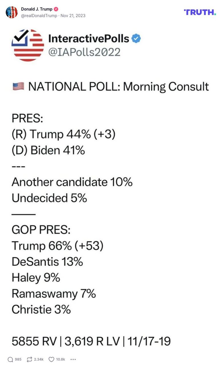 Post image from Donald Trump