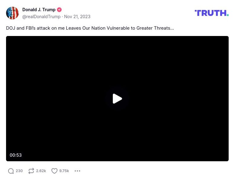 Post image from Donald Trump