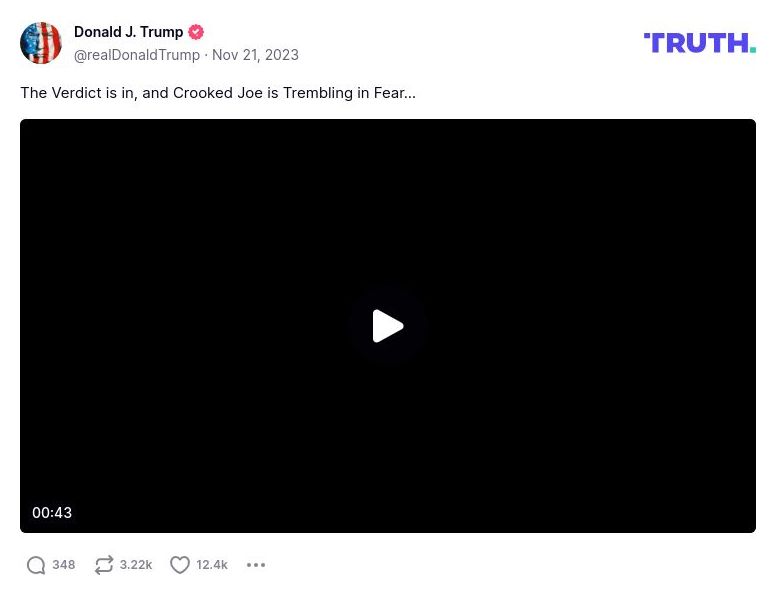 Post image from Donald Trump