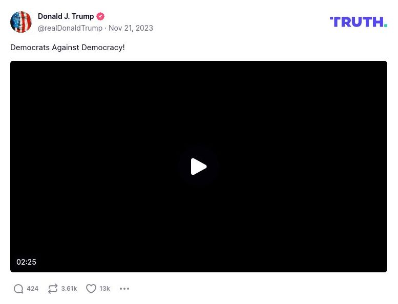 Post image from Donald Trump