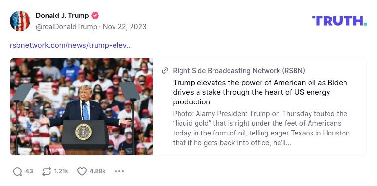 Post image from Donald Trump