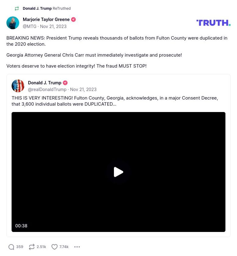 Post image from Donald Trump