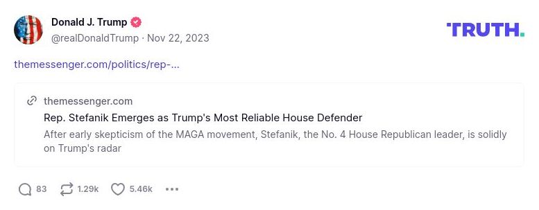 Post image from Donald Trump