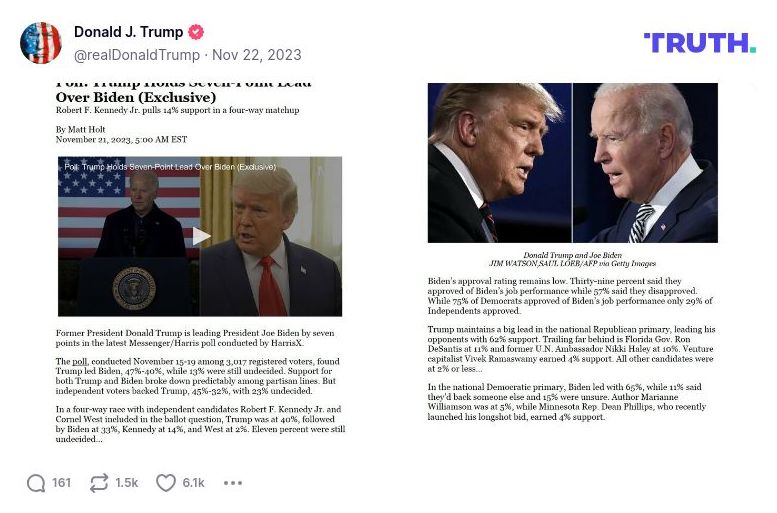 Post image from Donald Trump