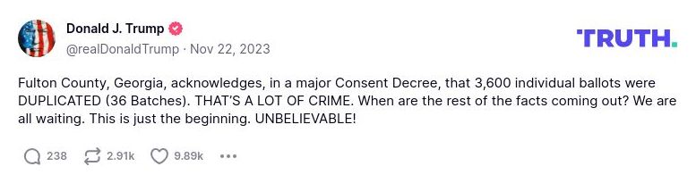 Post image from Donald Trump