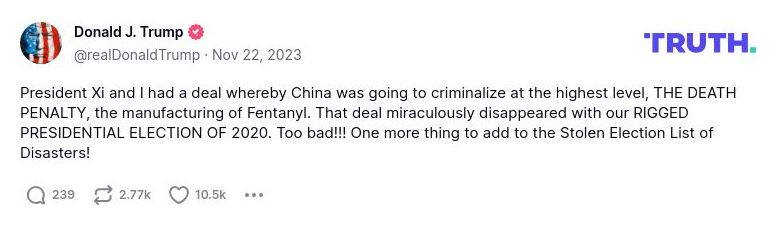 Post preview from Donald Trump