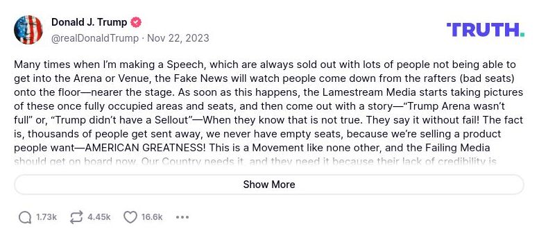 Post image from Donald Trump