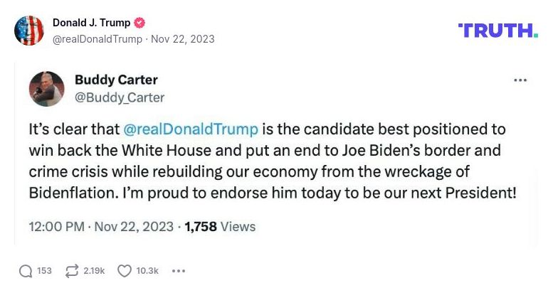 Post image from Donald Trump