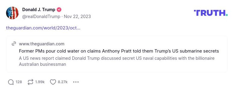 Post image from Donald Trump