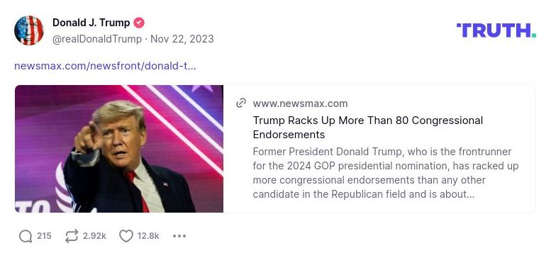 Post image from Donald Trump