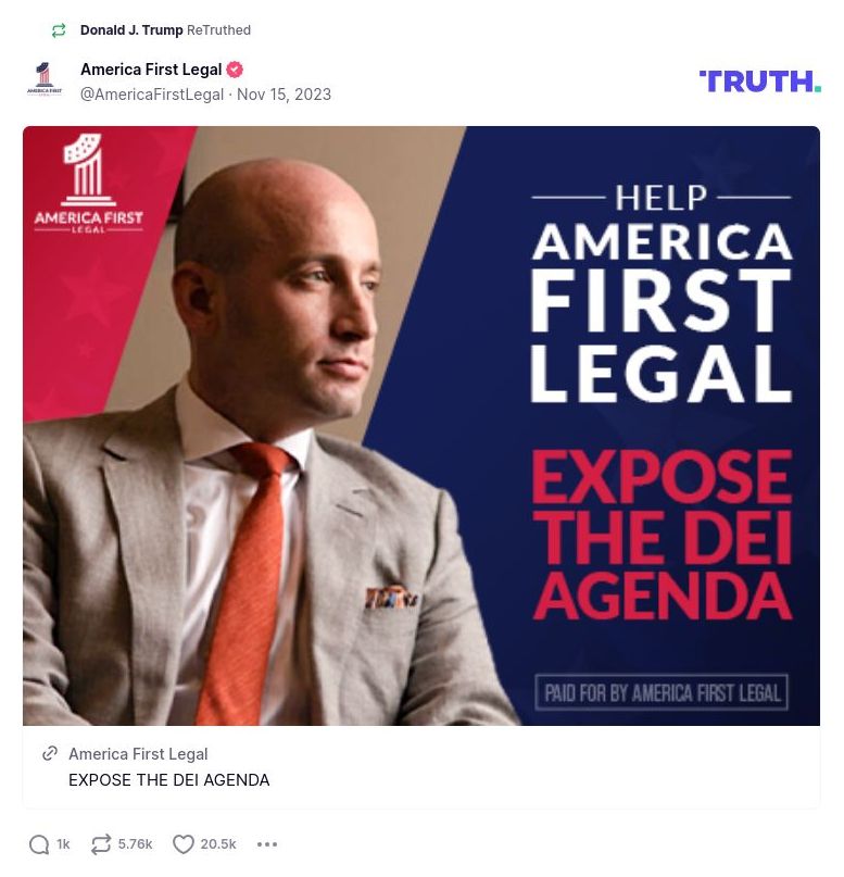 Post image from Donald Trump